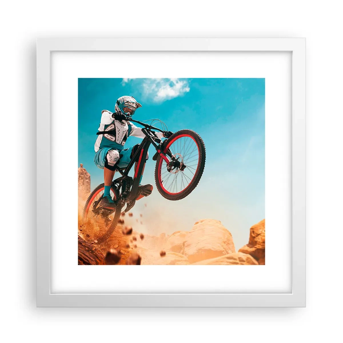 Poszter fekete keretben - Kerékpáros őrület ördöge - 30x30 cm