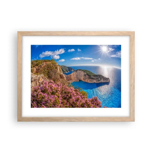 Poszter világos tölgy keretben - Nagyszerű görög nyaralásom - 40x30 cm