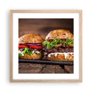 Poszter világos tölgy keretben - American dream - 40x40 cm