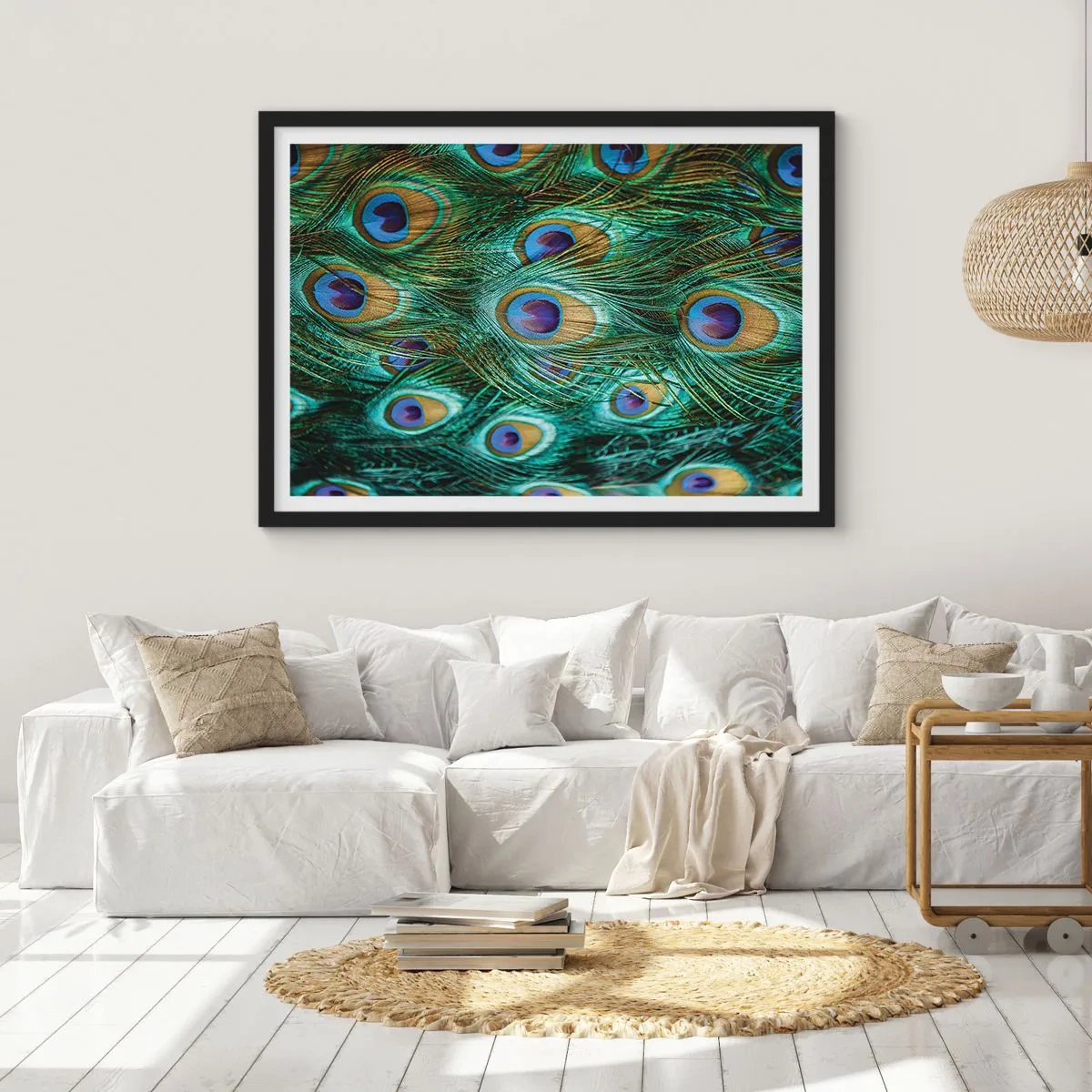 Poszter fehér keretben - Pávaszemű pillantás - 40x30 cm