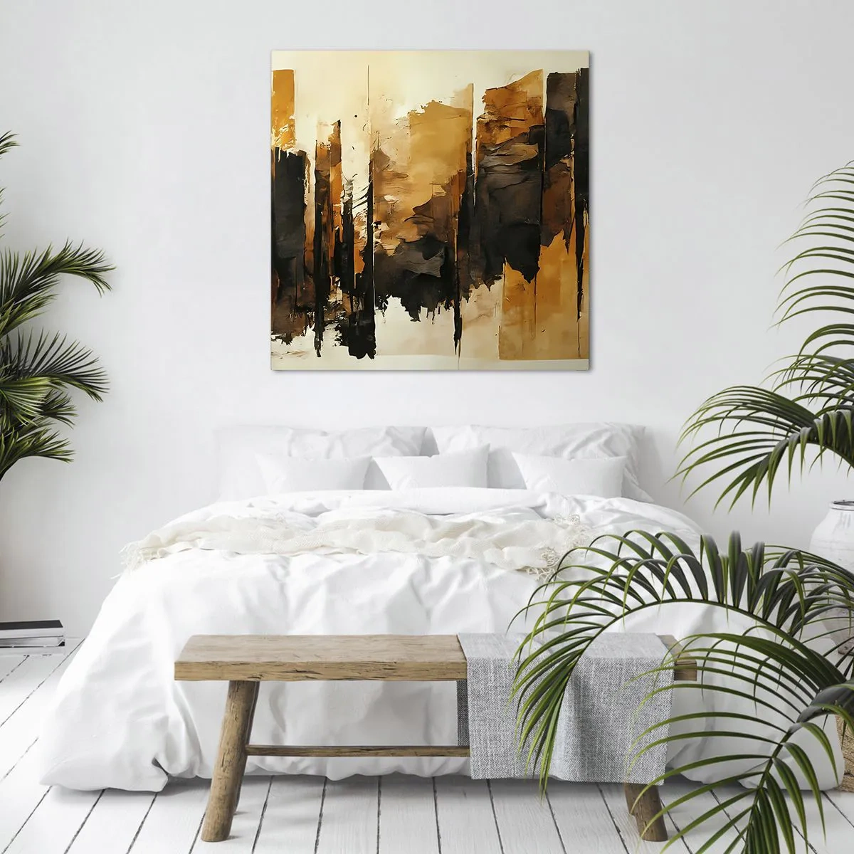 Vászonkép - A fekete és az arany harmóniája - 60x60 cm