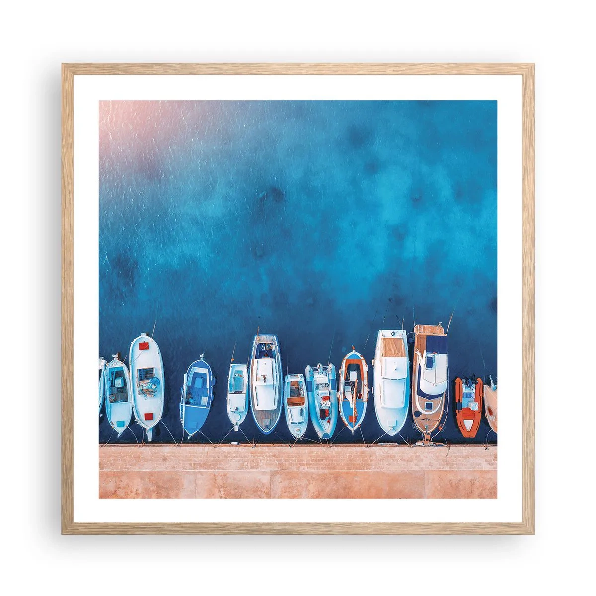 Poszter világos tölgy keretben - Egy sorban - 60x60 cm