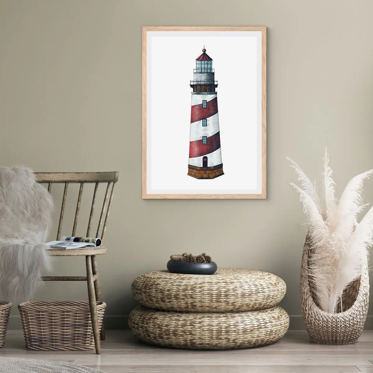 Poszter világos tölgy keretben - Mindig résen - 70x100 cm