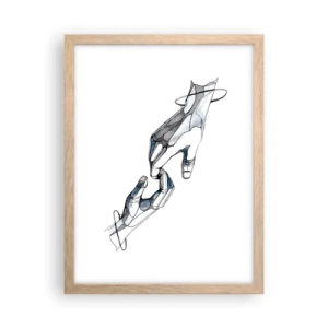 Poszter világos tölgy keretben - Szép gesztus - 30x40 cm