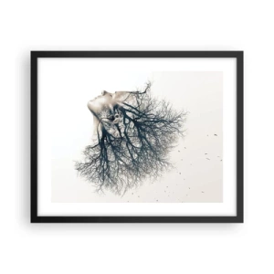 Poszter fehér keretben - Hallgatva a fa suttogását - 50x40 cm