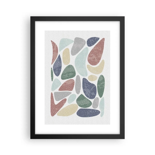 Poszter fehér keretben - Mozaik púderes színekből - 30x40 cm