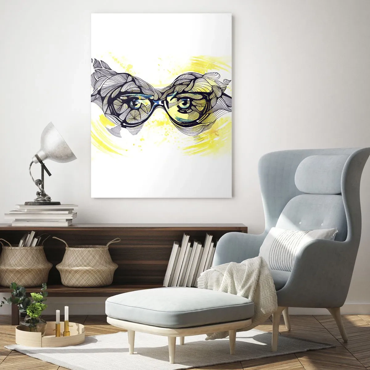 Üveg kép - Kék szemüvegen keresztül - 50x70 cm