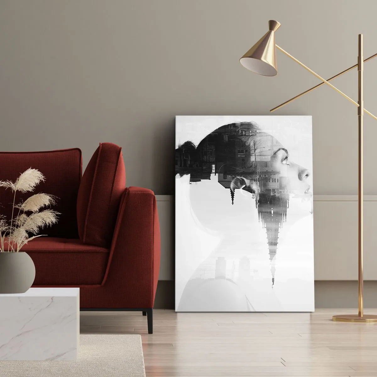 Vászonkép - Az üveg mind a két oldalán - 65x120 cm