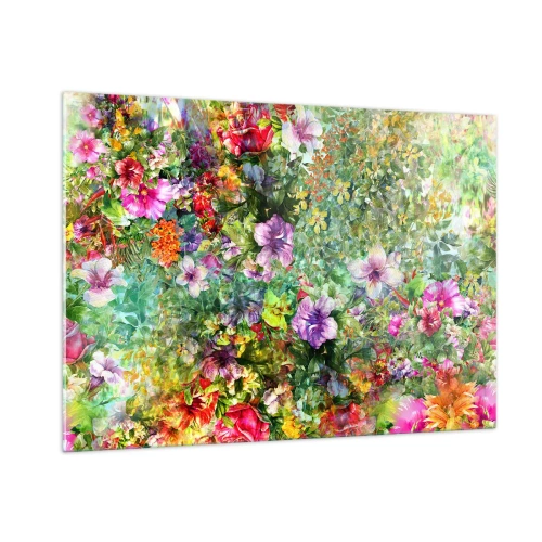 Üveg kép - Virágokban a vesztünk - 100x70 cm