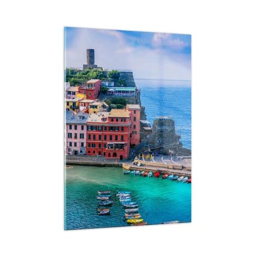 Üveg kép - Varázslatos mediterrán város - 50x70 cm