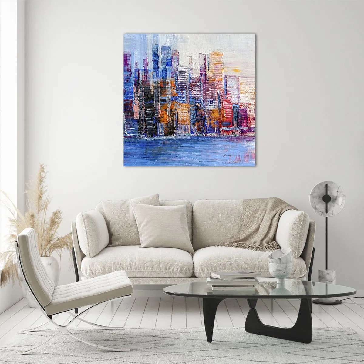 Üveg kép - Egy vidám metropolisz - 60x60 cm