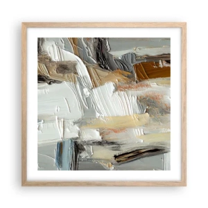 Poszter világos tölgy keretben - Színes rétegződés - 50x50 cm