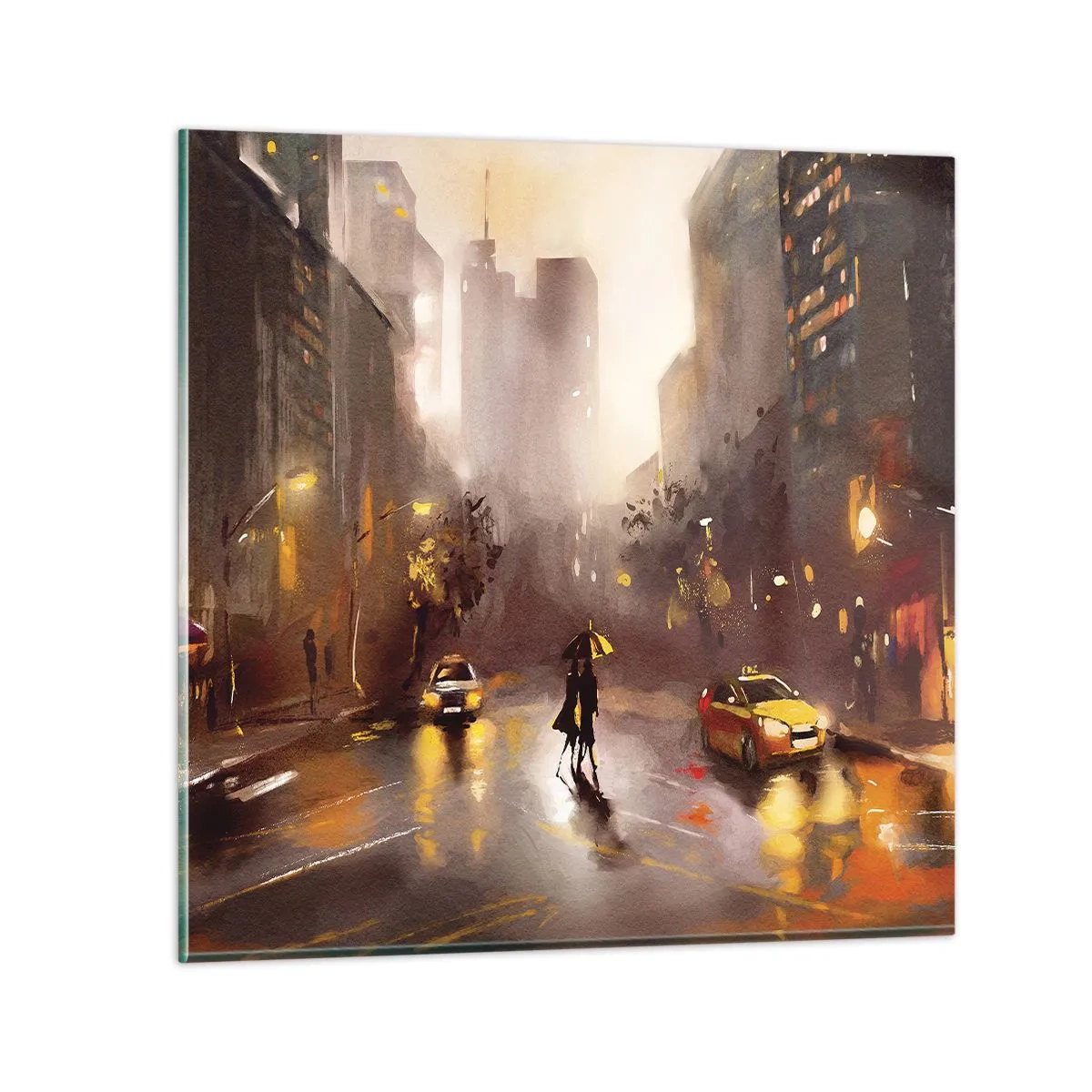 Üveg kép - New York fényében - 40x40 cm