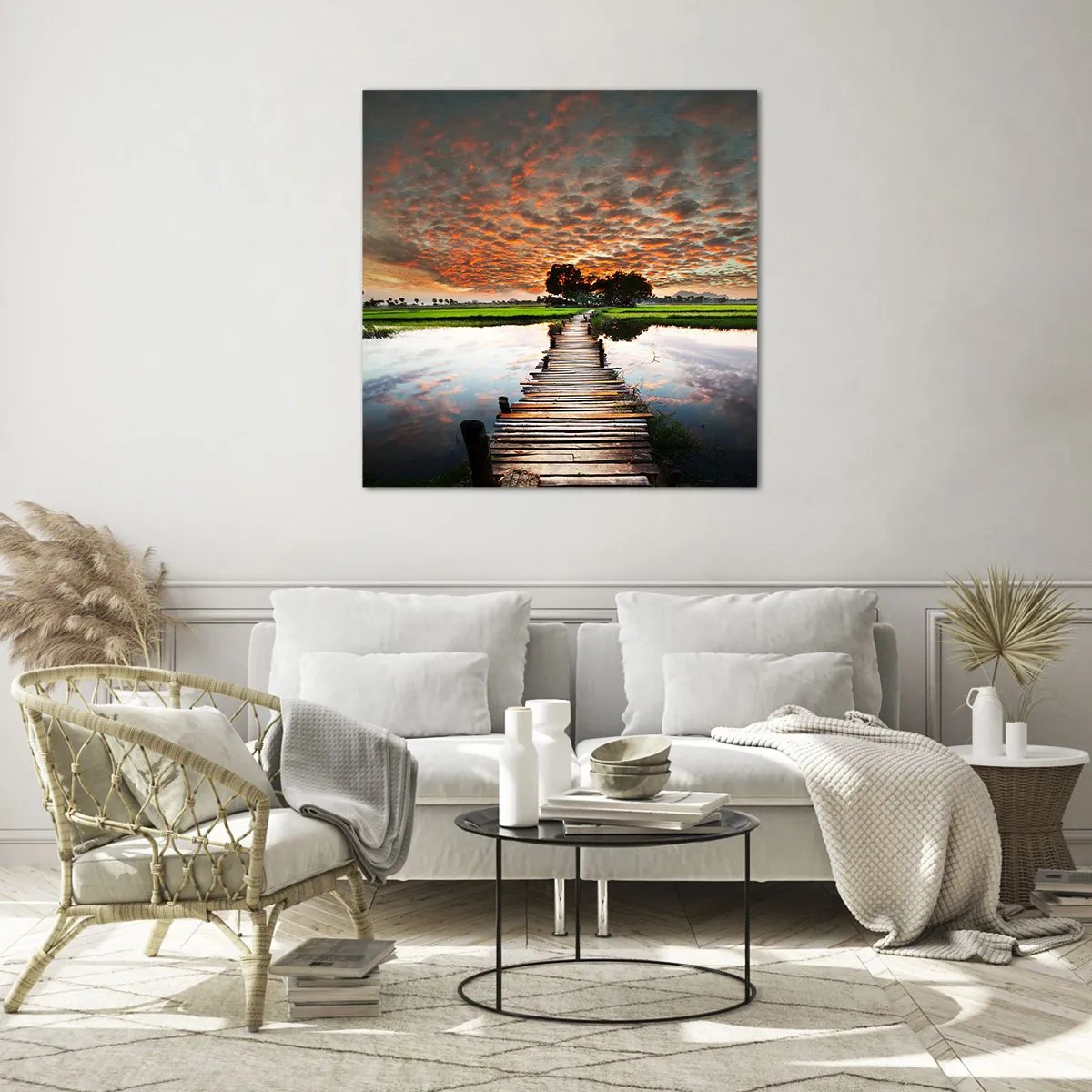 Üveg kép - Nyújtsd ki a karjaidat - lélegezz  - 50x50 cm