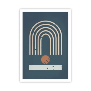 Poszter - Geometria sötétkék háttéren - 70x100 cm