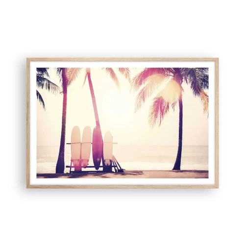 Poszter világos tölgy keretben - Ez remek nap lesz - 91x61 cm