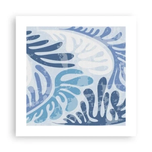Poszter - Kék páfrányok - 40x40 cm