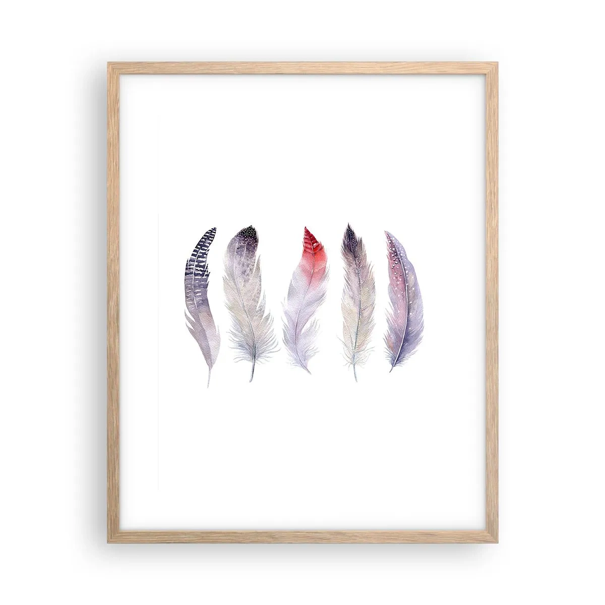 Poszter világos tölgy keretben - Gyengéd, mint a sokszínű köd - 40x50 cm