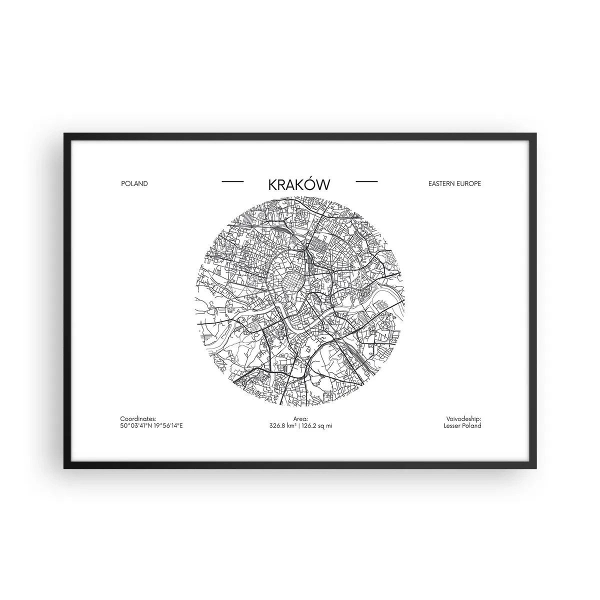 Poszter fehér keretben - Krakkó anatómiája - 100x70 cm