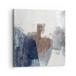 Vászonkép - Kékes barna formák - 70x70 cm