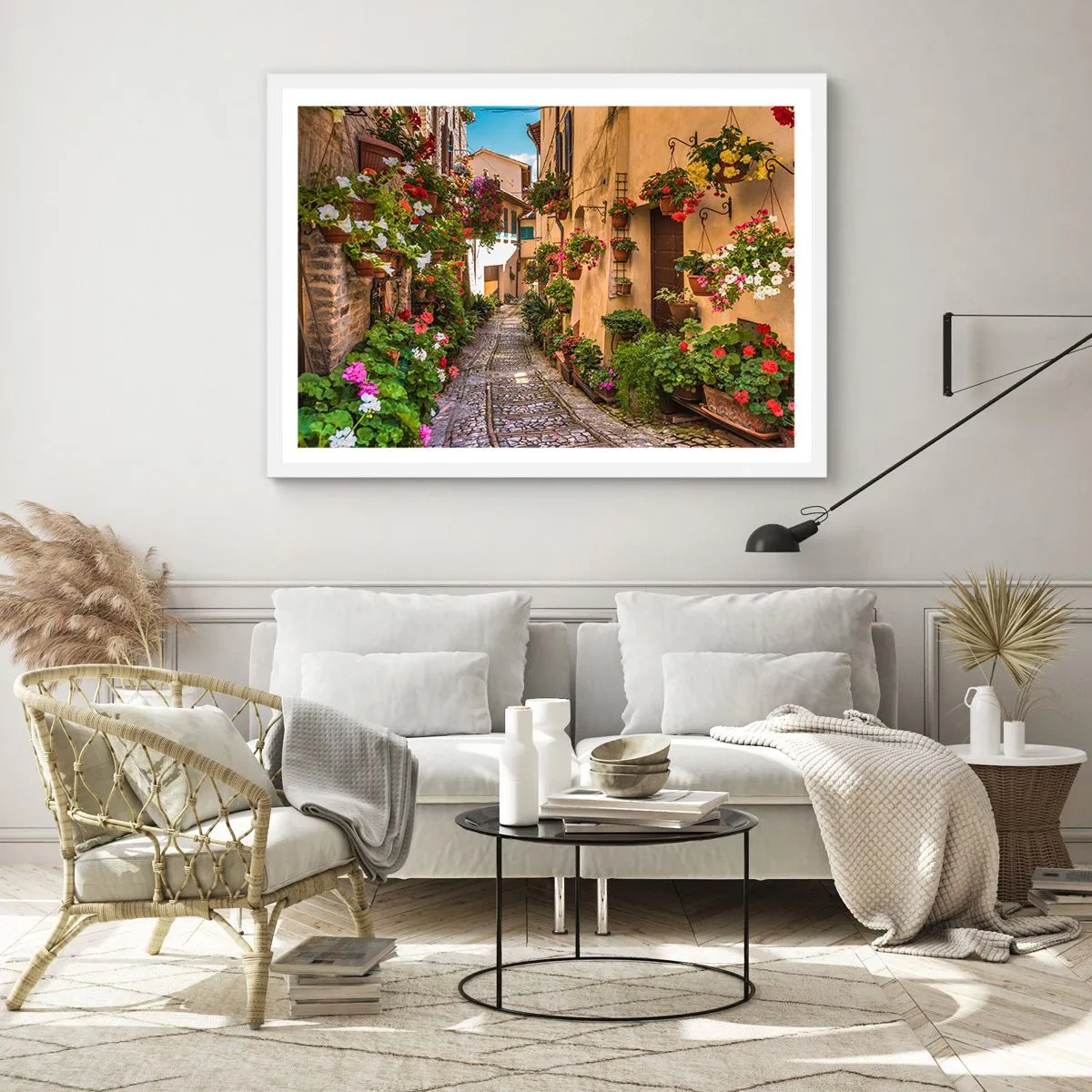 Poszter fekete keretben - Olasz sikátor - 100x70 cm