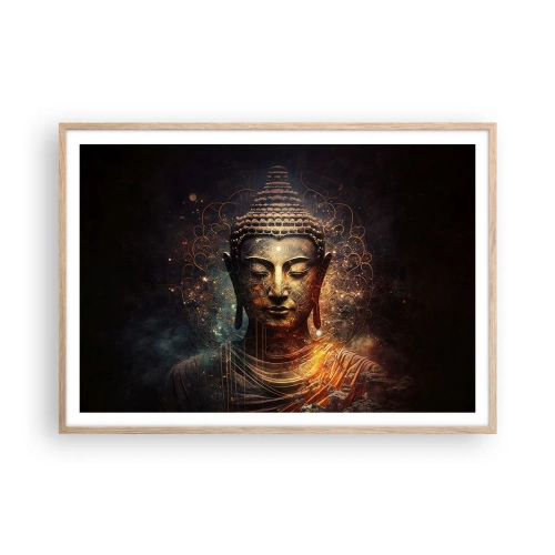 Poszter világos tölgy keretben - Spirituális egyensúly - 100x70 cm