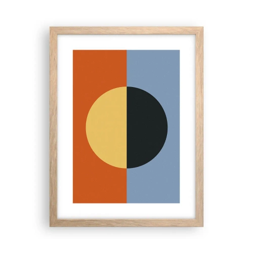 Poszter világos tölgy keretben - A meleg és a hideg kompozíciója - 30x40 cm