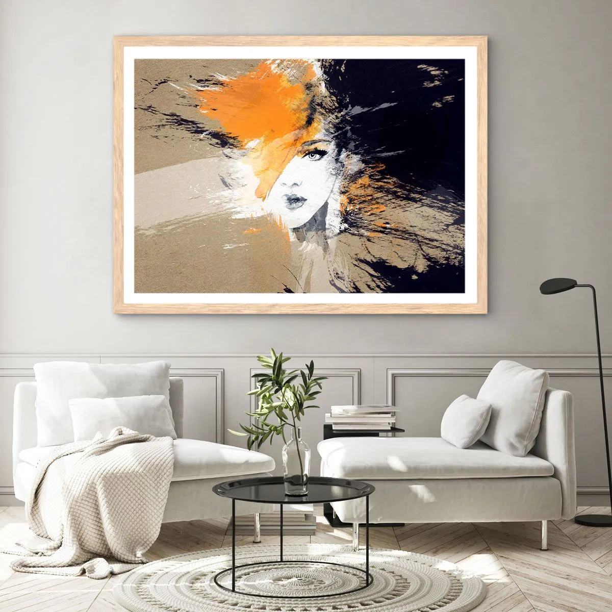 Poszter világos tölgy keretben - És van fény - 100x70 cm