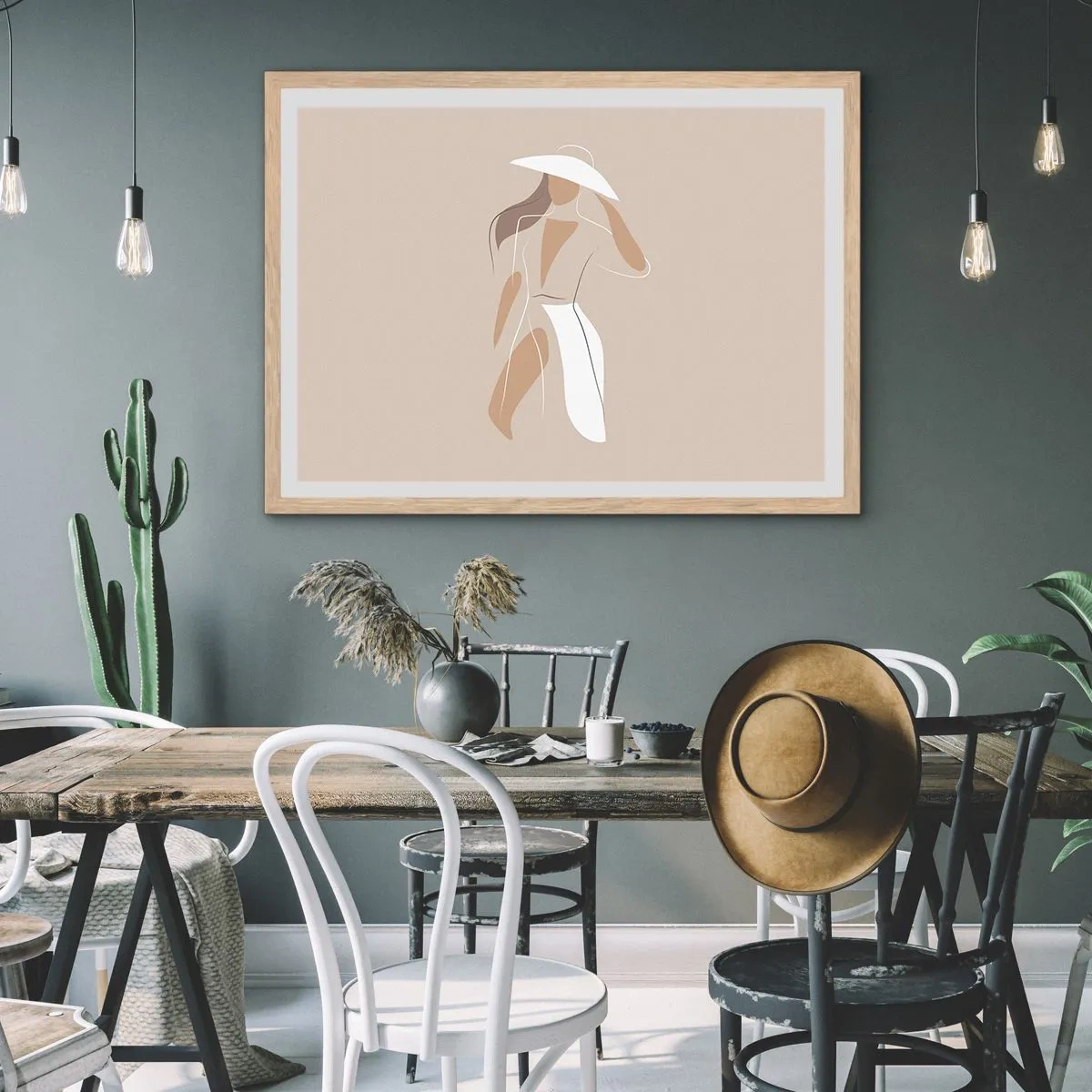 Poszter világos tölgy keretben - A divat egy játék - 70x50 cm