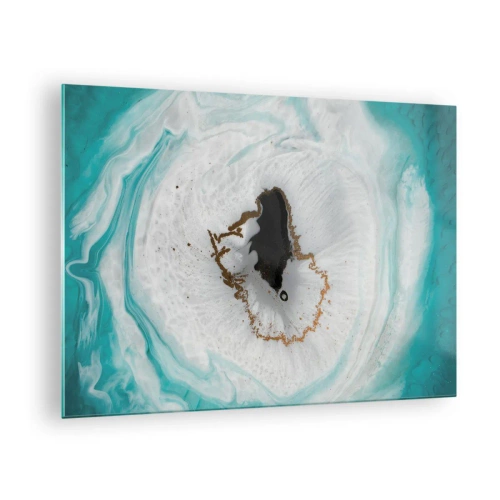 Üveg kép - Egy ásvány keresztmetszetére emlékeztető absztrakt forma - 70x50cm - Behatolni - Modern fali dekoráció nappalihoz és hálószobához ARTTOR