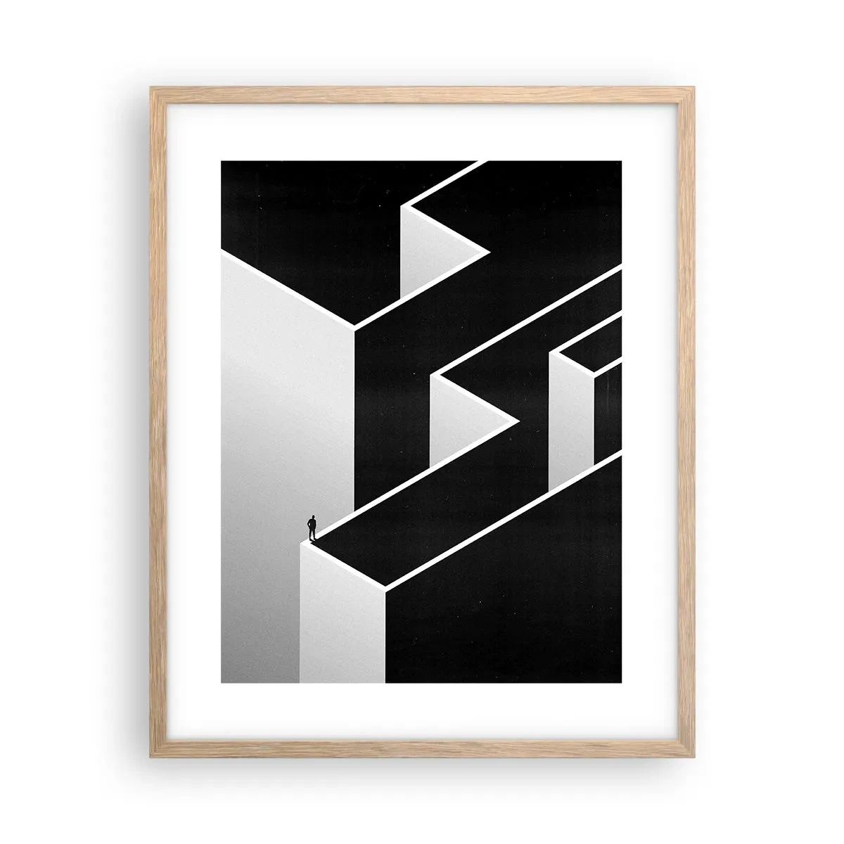 Poszter világos tölgy keretben - Magány a csúcson - 40x50 cm