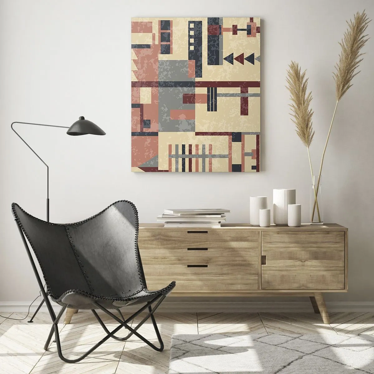 Üveg kép - A függőleges és vízszintes felületek kombinációja - 80x120 cm