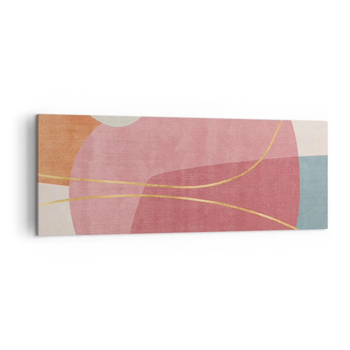 Vászonkép - Pasztell kompozíció aranyszálakkal - 140x50 cm