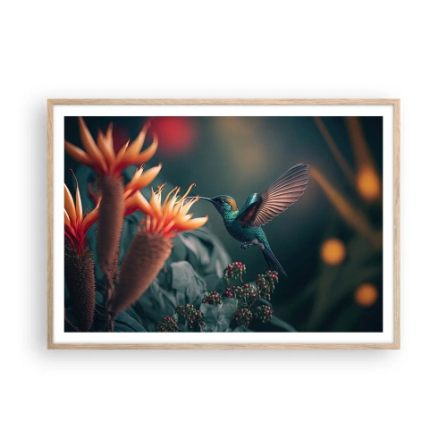 Poszter világos tölgy keretben - Egy igazán színes élet - 100x70 cm