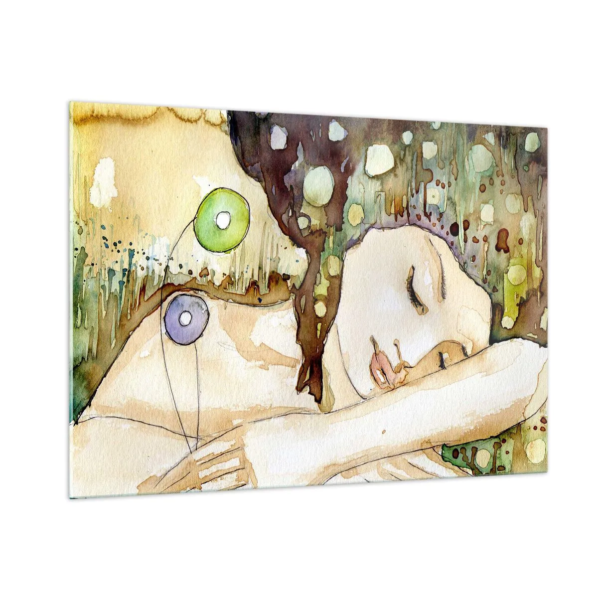 Üveg kép - Smaragd-ibolya álom - 100x70 cm
