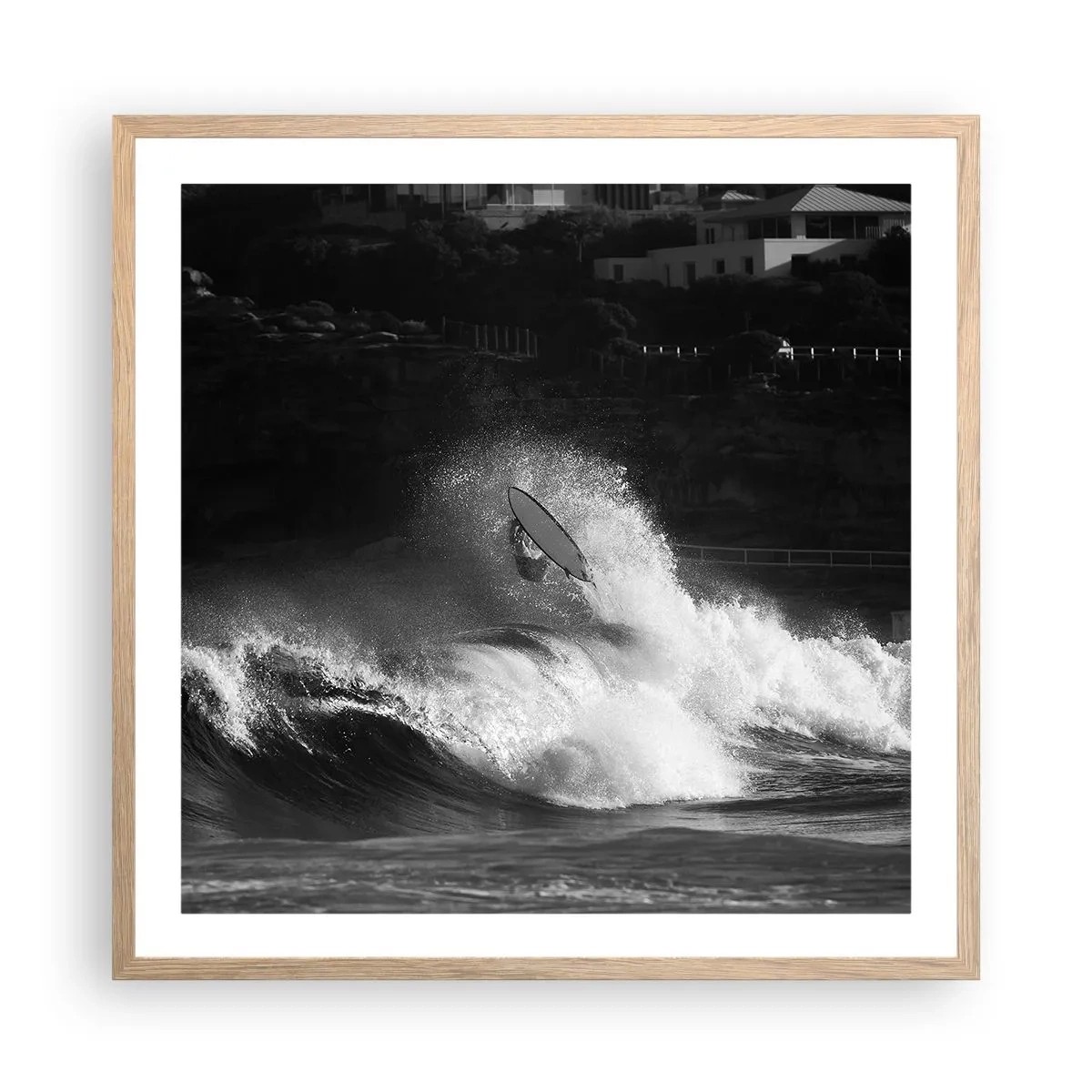 Poszter világos tölgy keretben - Kihívás elfogadva! - 60x60 cm