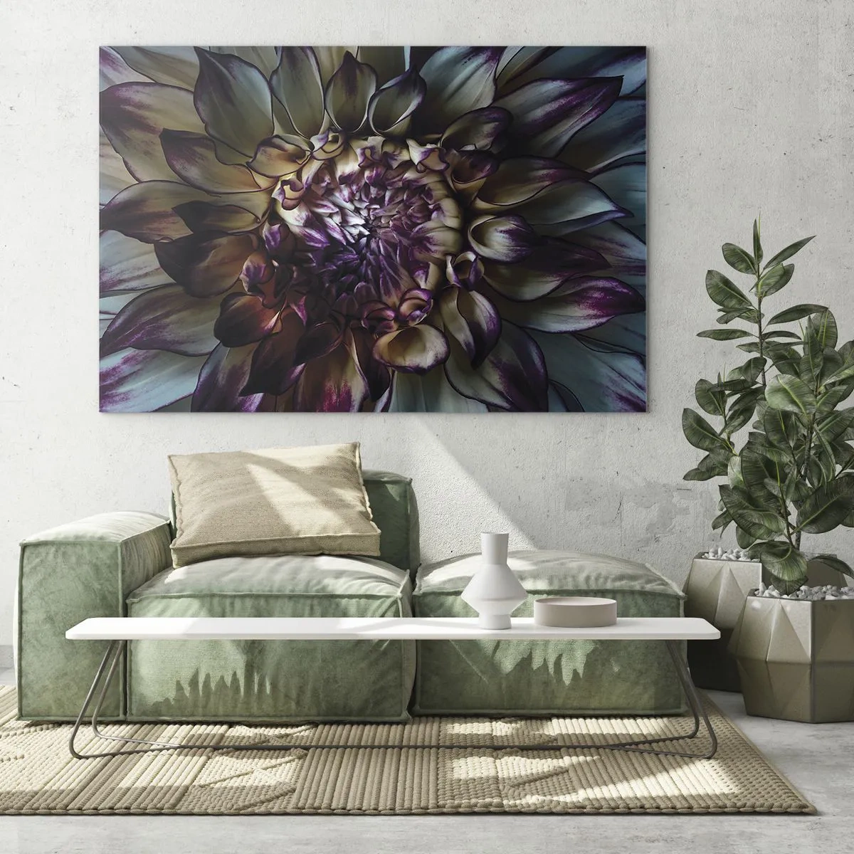 Üveg kép - Közeli kép egy virágról sötét színpalettán - 70x50cm - A fiatalság kivirágzása - Modern fali dekoráció nappalihoz és hálószobához ARTTOR