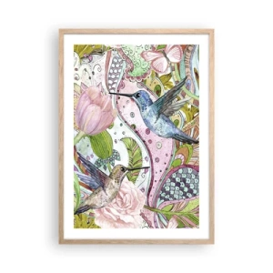 Poszter világos tölgy keretben - Szőlőbe gabalyodva - 50x70 cm