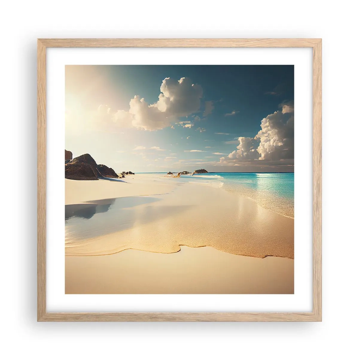 Poszter világos tölgy keretben - Egy álomszerű nap - 50x50 cm