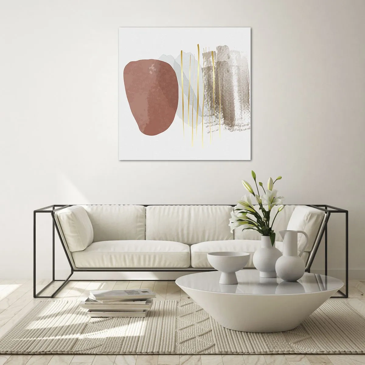 Üveg kép - Absztrakt oszlopsor - 60x60 cm