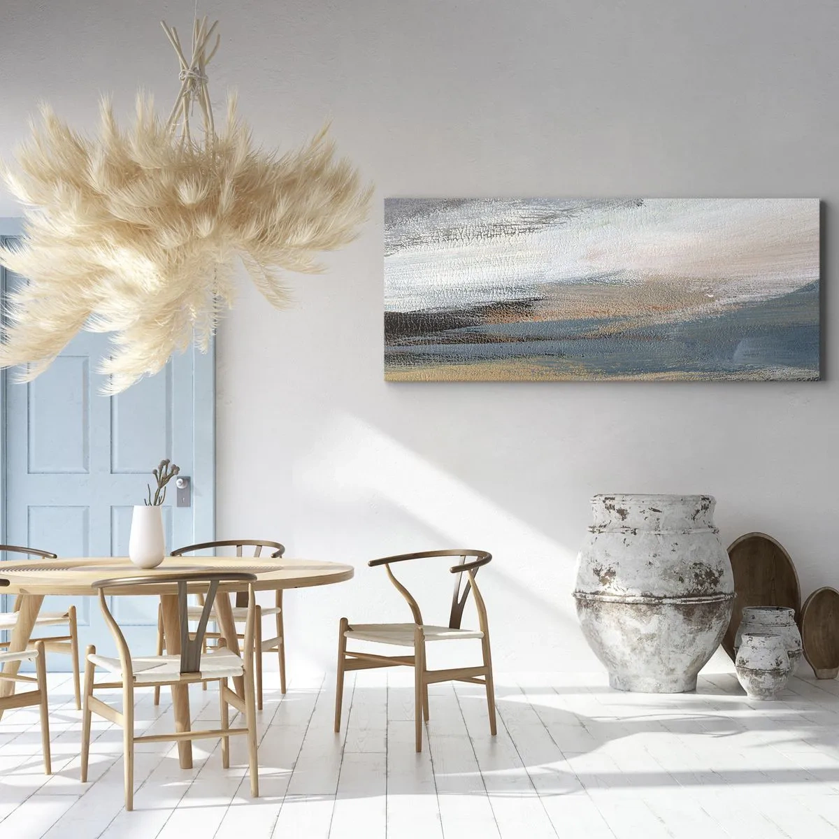 Vászonkép - Absztrakció: északi táj - 140x50 cm