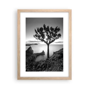 Poszter világos tölgy keretben - Béke a horizontig - 30x40 cm