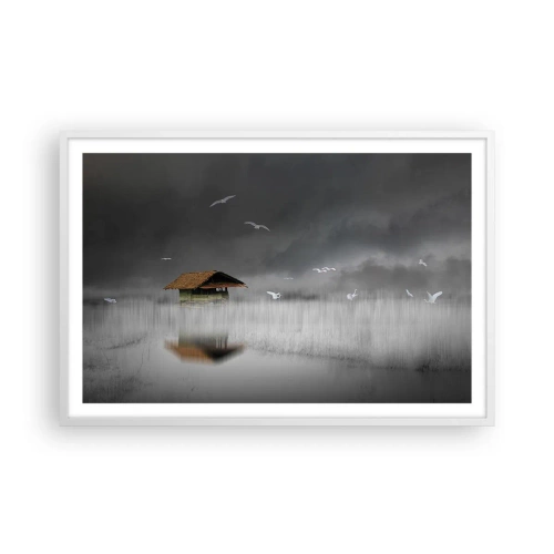 Poszter fekete keretben - Menedék az esőtől - 91x61 cm
