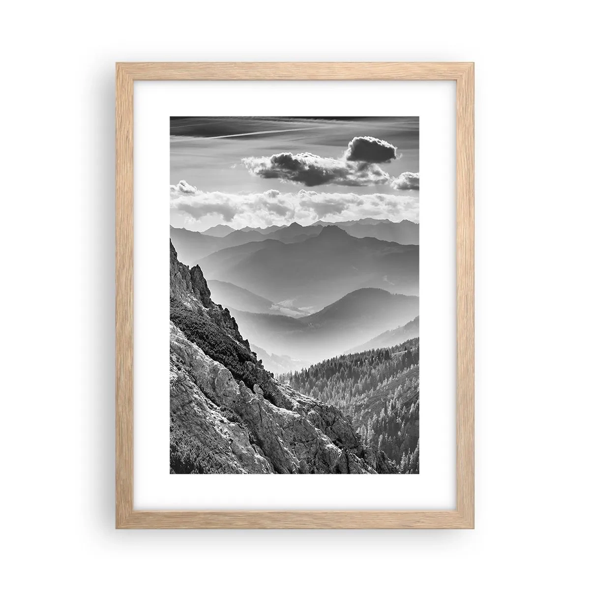 Poszter világos tölgy keretben - Egészen a horizontig - 30x40 cm