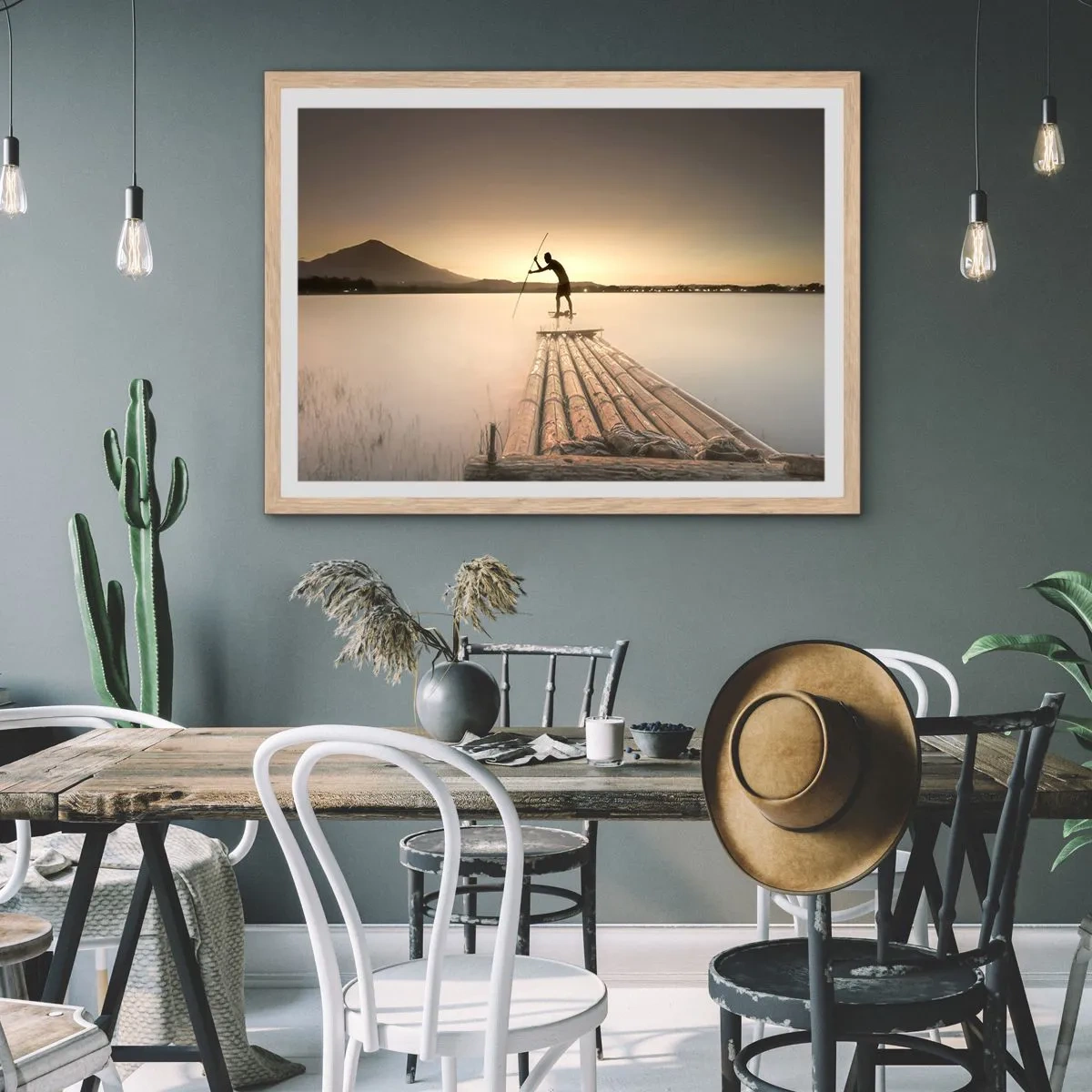 Poszter világos tölgy keretben - Pihenés előtt - 100x70 cm