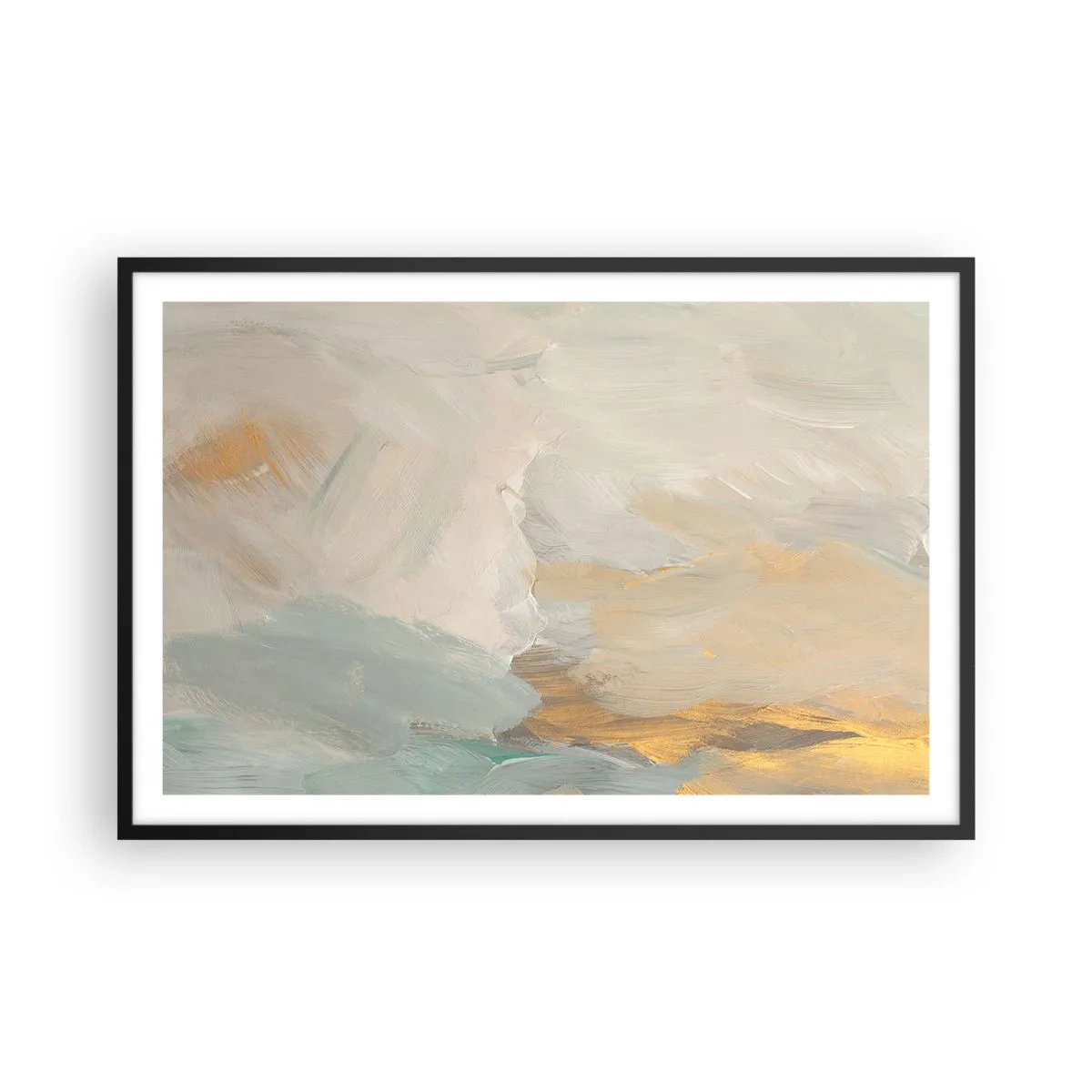 Poszter fehér keretben - Absztrakció - a szelídség földje - 91x61 cm