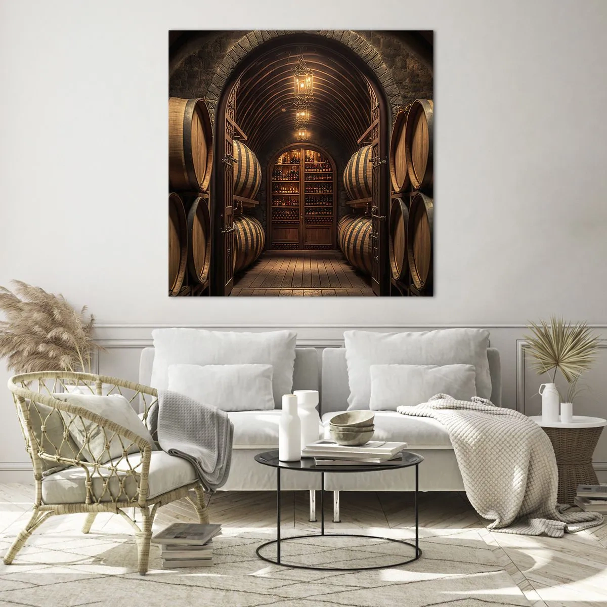 Üveg kép - Hangulatos pince - 60x60 cm