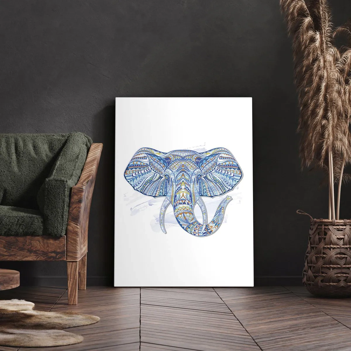 Vászonkép - Arannyal és kékkel kirakott - 50x70 cm