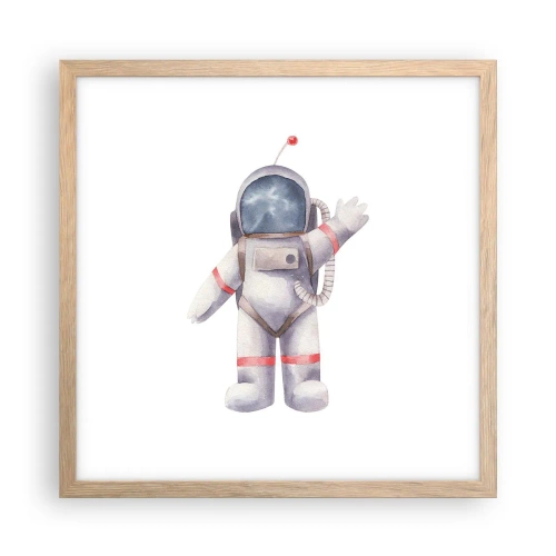 Poszter világos tölgy keretben - Akkor szia! - 40x40 cm