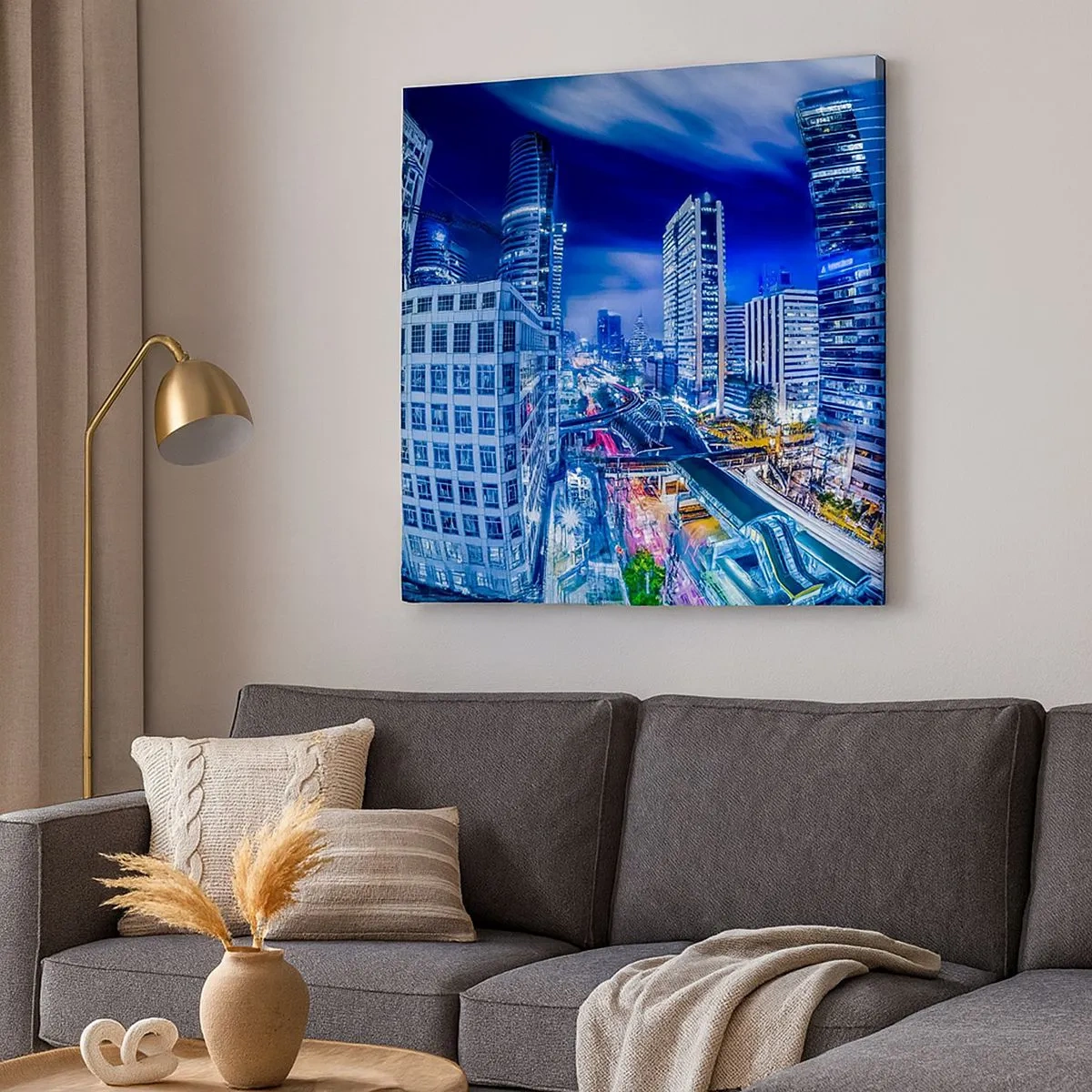 Vászonkép - Az éjszakai város ritmusai - 30x30 cm